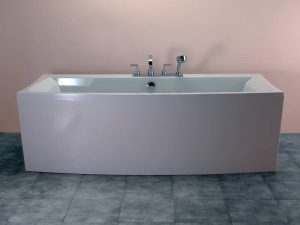 Elsia free standing bath on tiles