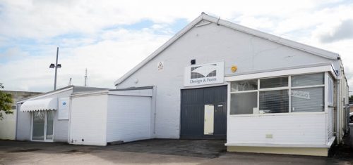 Front view of the Design & Form factory in Lancashire