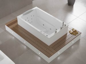 The Yasahiro deep soaking tub with hydrotherapy system